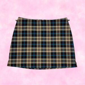 Classic Brown Plaid Mini Skirt